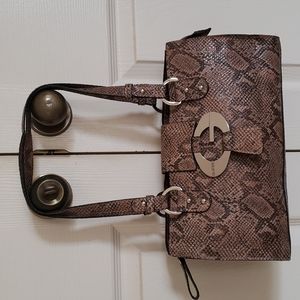 Guess snakeskin design Bag, tan/beige